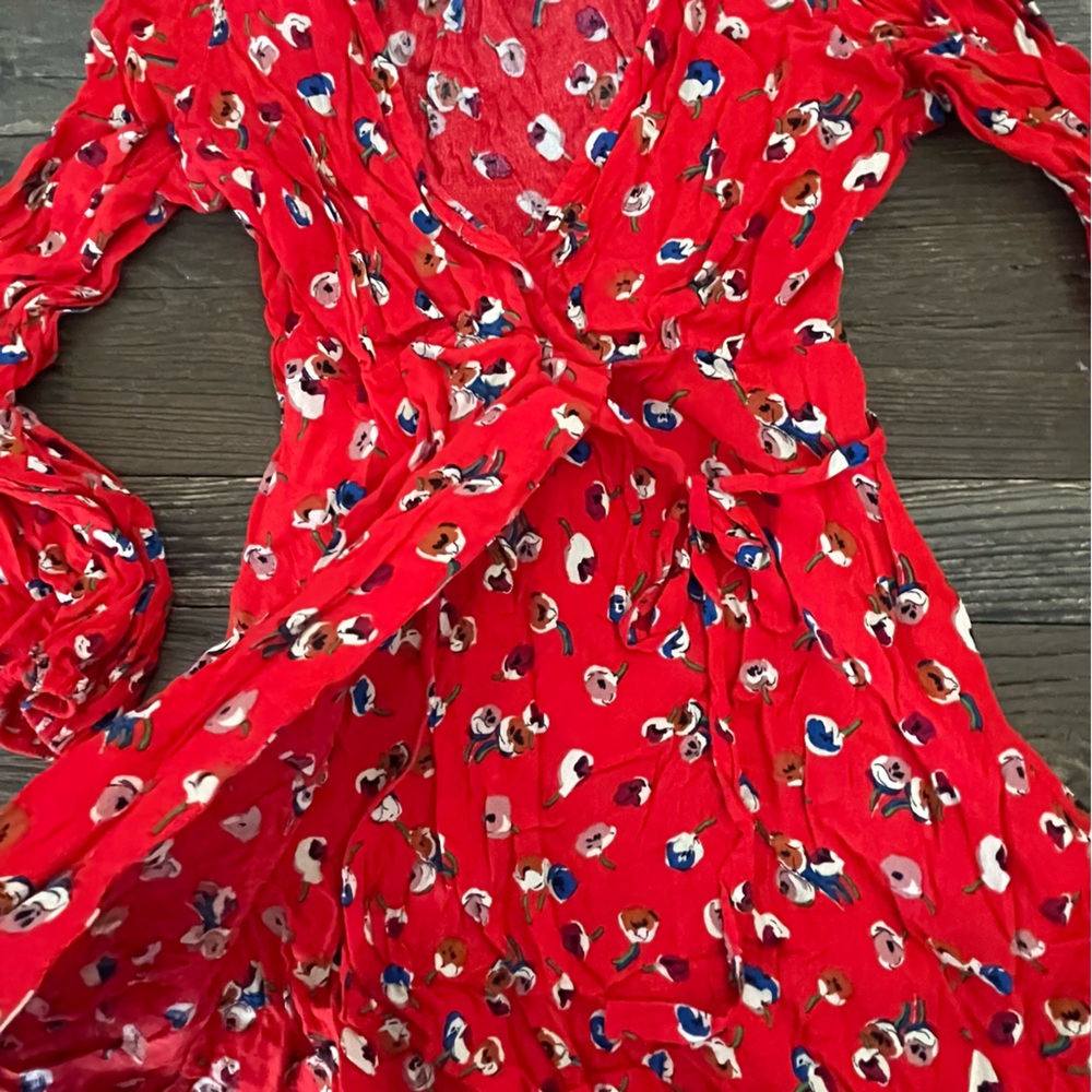 ANTHROPOLOGIE Women's Maeve Petunia Wrap Mini Dress Size 2 - Picture 9 of 10